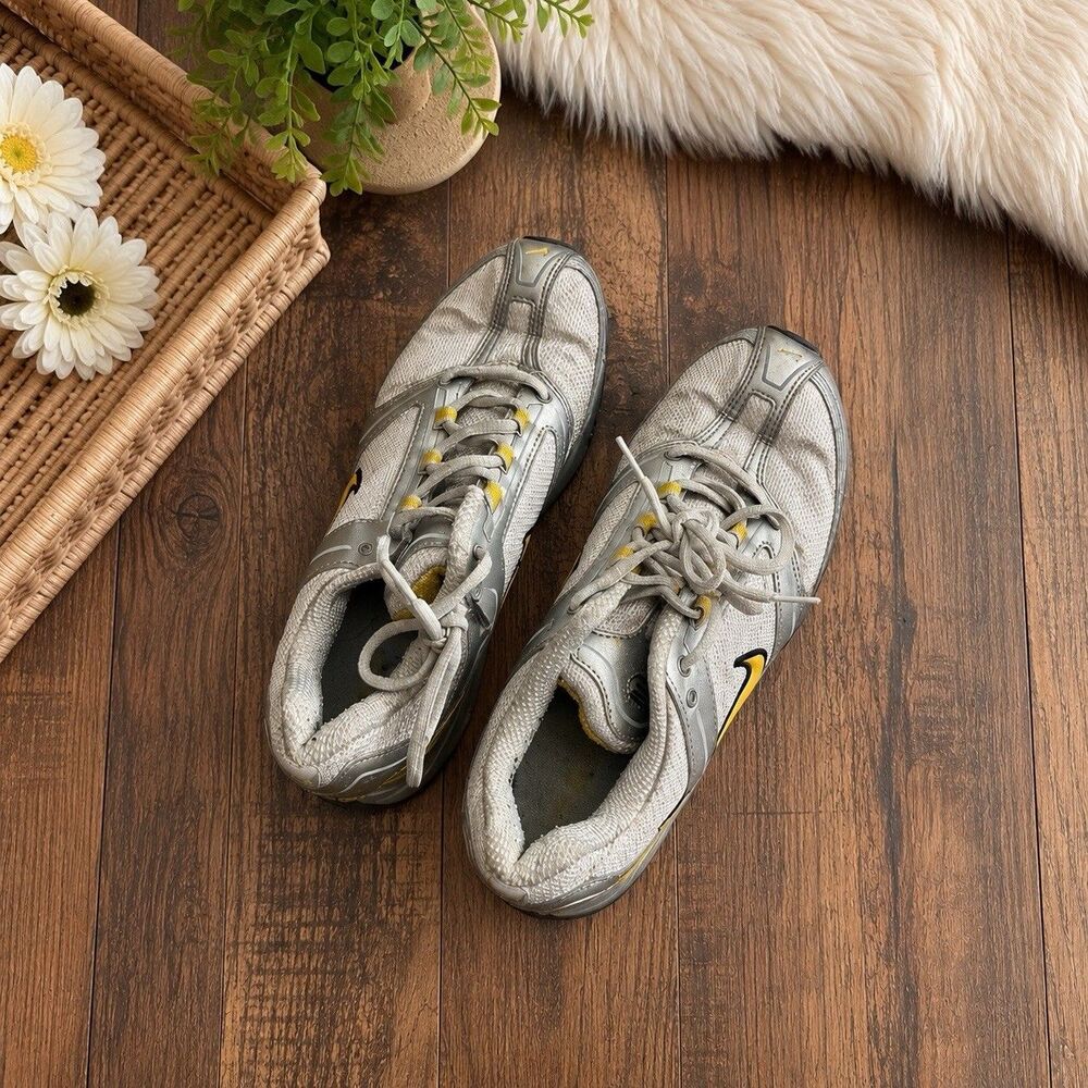 Nike Shox Turbo+ 4 Silver Yellow Black Running Shoes Women’s 8.5 2006 Y2K
